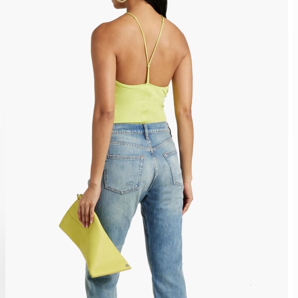 Frame Knotted Jersey bodysuit, lime green, size medium - Picture 3 of 10